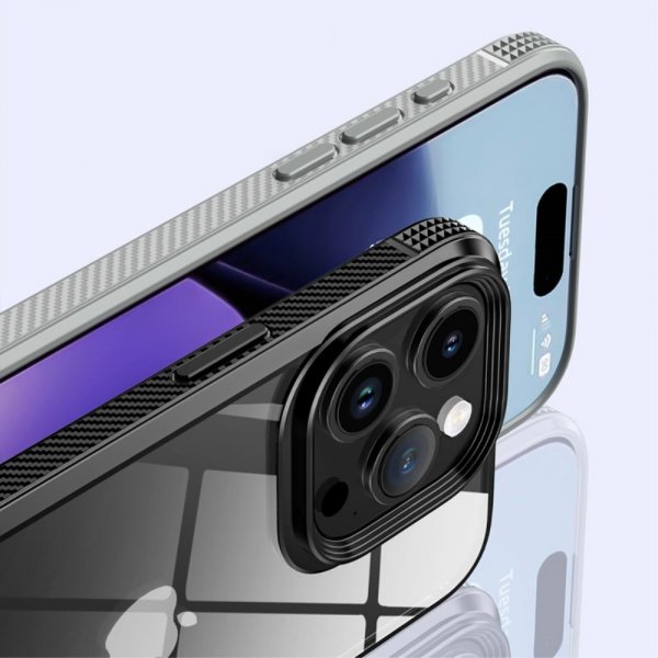 Ipaky iPhone 15 Pro Skal Transparent Baksida Blå