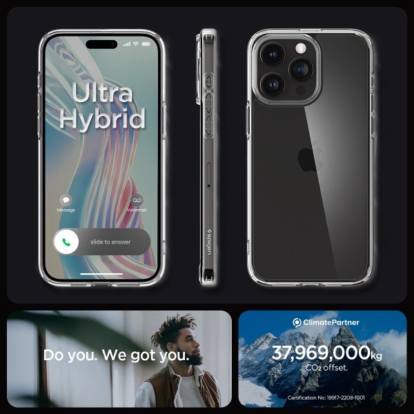 Spigen iPhone 15 Pro Skal Ultra Hybrid Crystal Clear