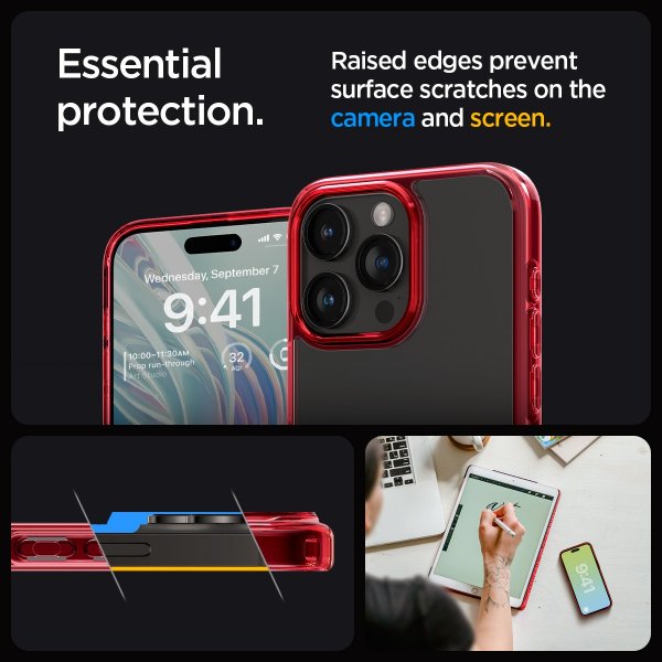 Spigen iPhone 15 Pro Skal Ultra Hybrid Deep Red