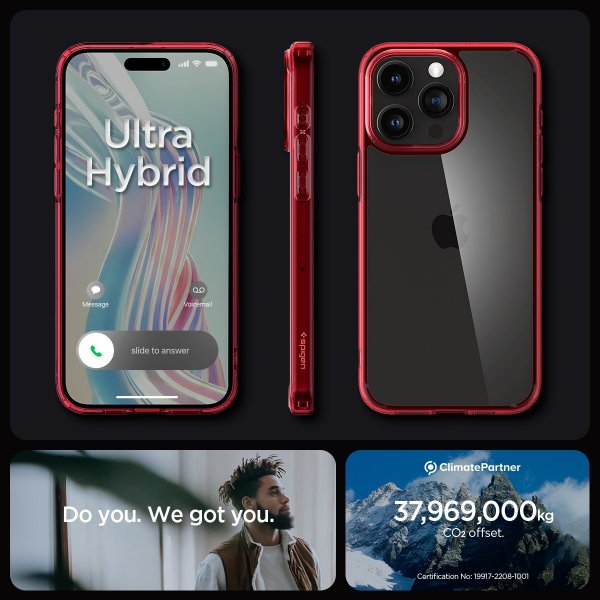Spigen iPhone 15 Pro Skal Ultra Hybrid Deep Red