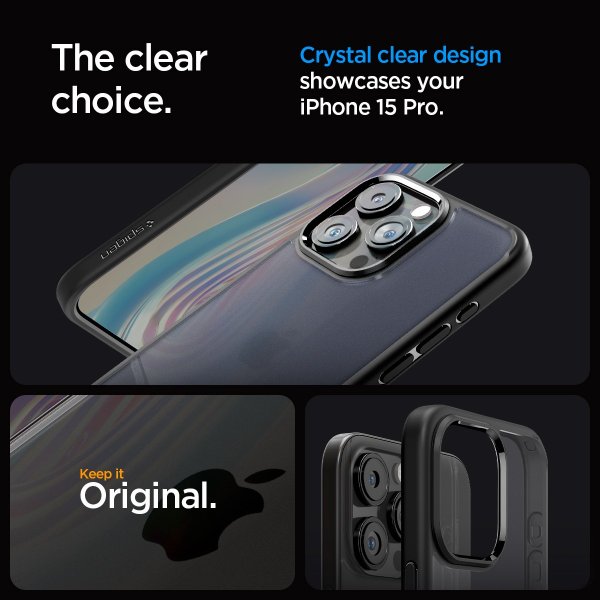 Spigen iPhone 15 Pro Skal Ultra Hybrid Frost Black