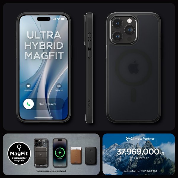 Spigen iPhone 15 Pro Skal Ultra Hybrid MagFit Frost Black