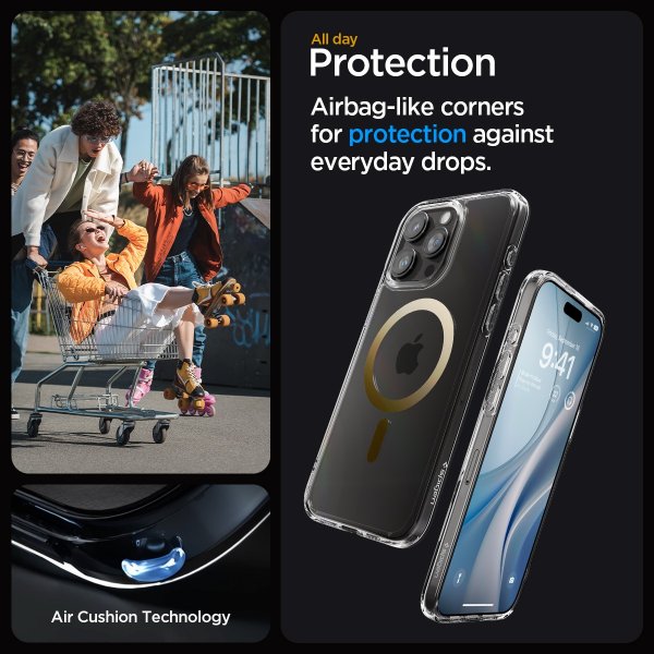 Spigen iPhone 15 Pro Skal Ultra Hybrid MagFit Guld