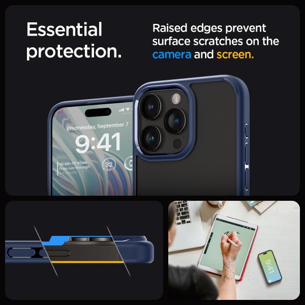 Spigen iPhone 15 Pro Skal Ultra Hybrid Navy Blue