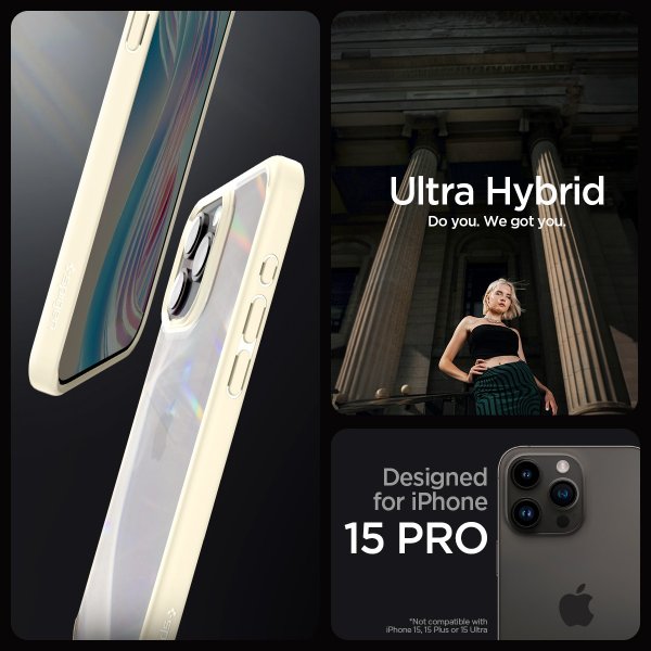 Spigen iPhone 15 Pro Skal Ultra Hybrid Mute Beige