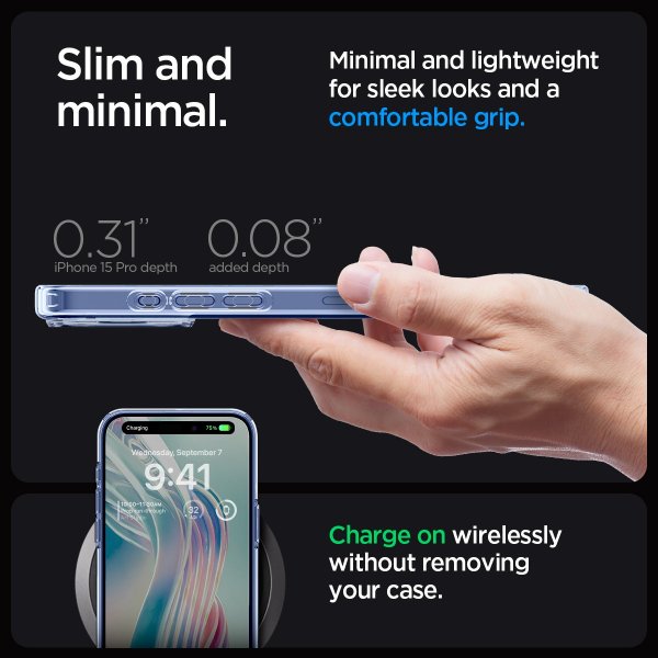 Spigen iPhone 15 Pro Skal Ultra Hybrid Sky Crystal