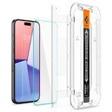 Spigen iPhone 15 Pro Skärmskydd GLAS.tR EZ Fit 2-pack