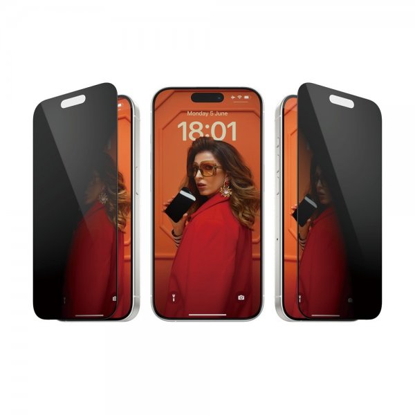 PanzerGlass iPhone 15 Pro Skärmskydd Ultra-Wide Fit Privacy EasyAligner