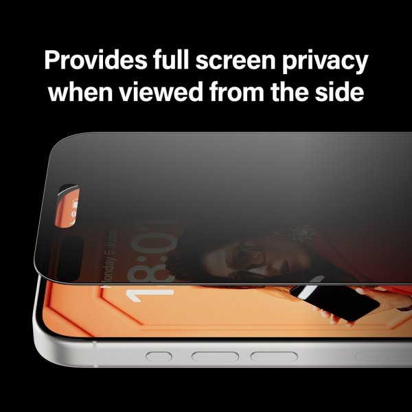 PanzerGlass iPhone 15 Pro Skärmskydd Ultra-Wide Fit Privacy EasyAligner