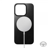 Nomad iPhone 15 Pro Skin Magnetic Leather Back Horween Svart