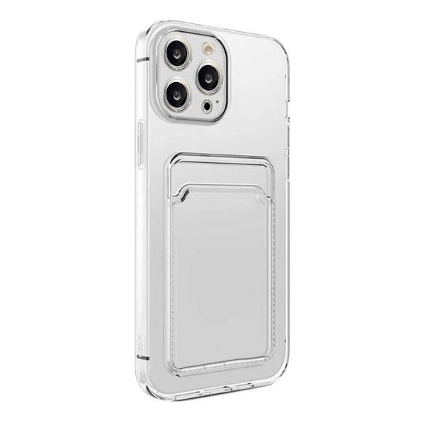 iPhone 15 Pro Skal Korthållare Stöttåligt Transparent