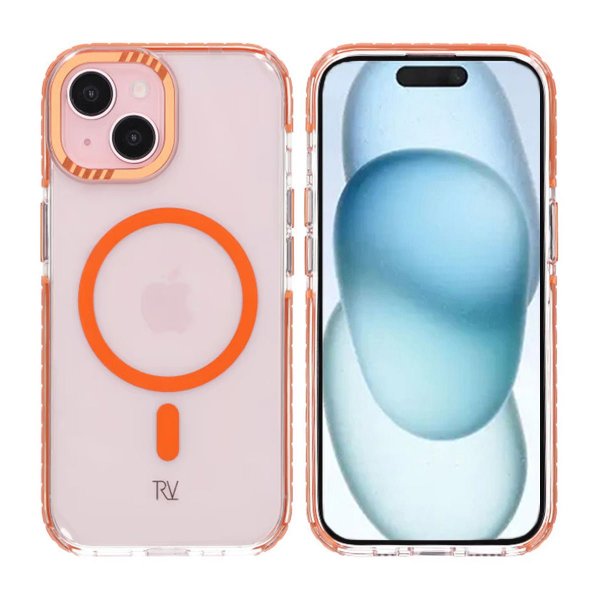 Rvelon iPhone 15 Skal Förstärkta Hörn Orange