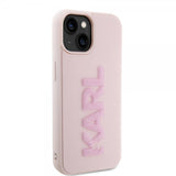 Karl Lagerfeld iPhone 15 Skal 3D Rubber Karl Rosa