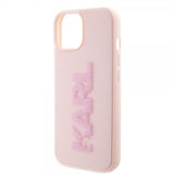 Karl Lagerfeld iPhone 15 Skal 3D Rubber Karl Rosa