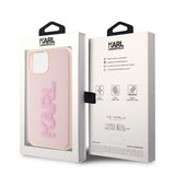 Karl Lagerfeld iPhone 15 Skal 3D Rubber Karl Rosa