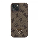 Guess iPhone 15 Skal 4G Metal Triangle Strass Brun