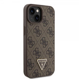 Guess iPhone 15 Skal 4G Metal Triangle Strass Brun
