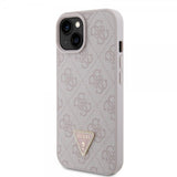 Guess iPhone 15 Skal 4G Metal Triangle Strass Rosa