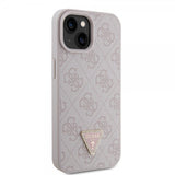Guess iPhone 15 Skal 4G Metal Triangle Strass Rosa