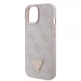 Guess iPhone 15 Skal 4G Metal Triangle Strass Rosa