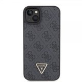 Guess iPhone 15 Skal 4G Metal Triangle Strass Svart
