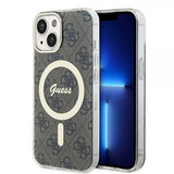 Guess iPhone 15 Skal 4G Pattern MagSafe Brun
