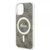 Guess iPhone 15 Skal 4G Pattern MagSafe Brun