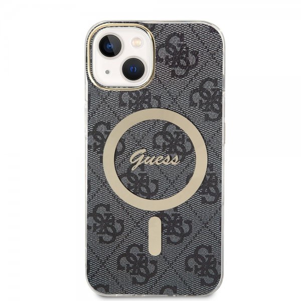 Guess iPhone 15 Skal 4G Pattern MagSafe Svart