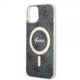 Guess iPhone 15 Skal 4G Pattern MagSafe Svart