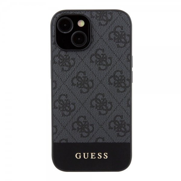 Guess iPhone 15 Skal Bottom Stripe MagSafe Svart