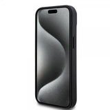 Mercedes Benz iPhone 15 Skal Carbon Effect Leather Stripe AMG Svart