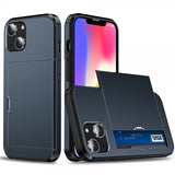 iPhone 15 Skal Card Slide Blå