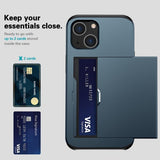 iPhone 15 Skal Card Slide Blå