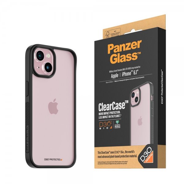 PanzerGlass iPhone 15 Skal ClearCase D3O Svart