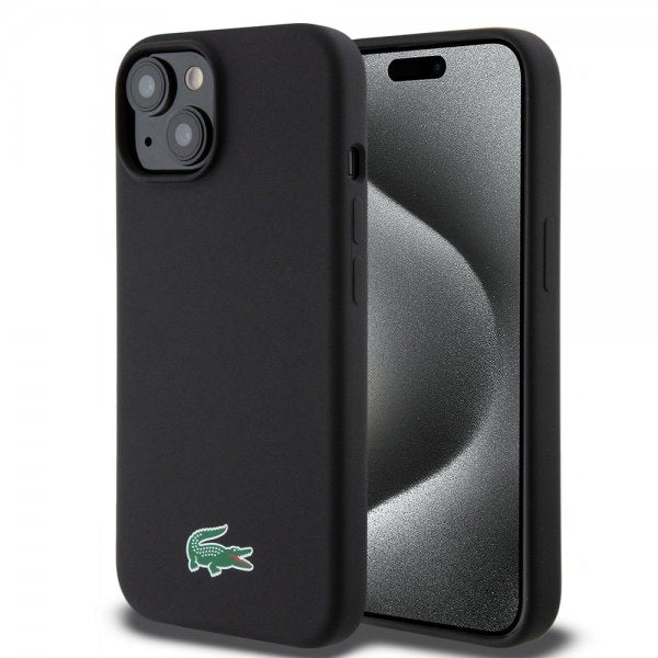 Lacoste iPhone 15 Skal Croc Logo MagSafe Svart