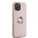 Hello Kitty iPhone 15 Skal Debossed Logo MagSafe Rosa