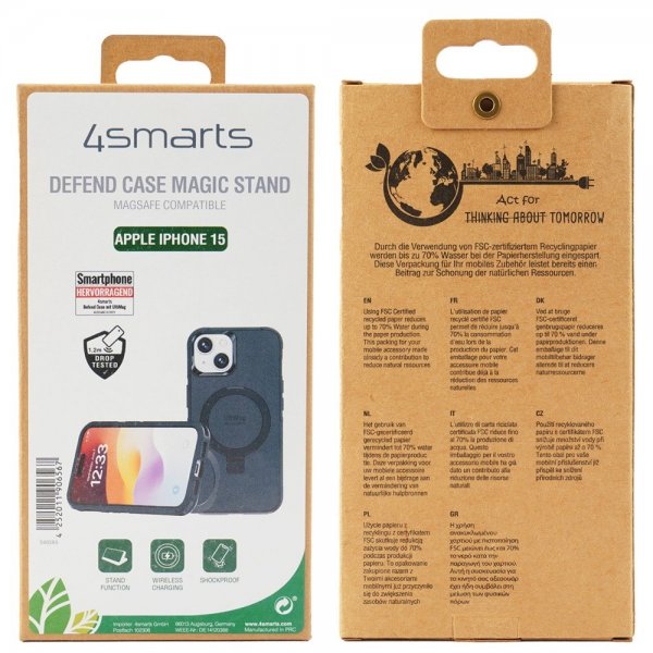 4smarts iPhone 15 Skal Defend Case Magic Stand MagSafe