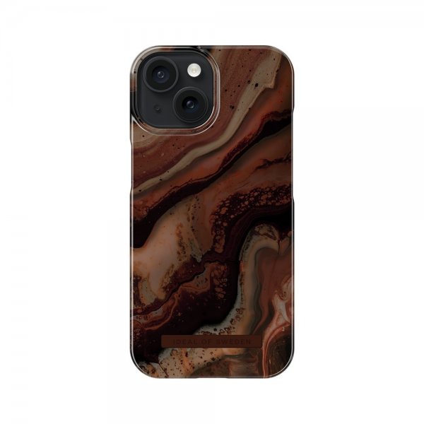 Ideal of Sweden iPhone 15 Skal Fashion Case MagSafe Dark Amber Marble
