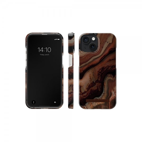 Ideal of Sweden iPhone 15 Skal Fashion Case MagSafe Dark Amber Marble