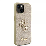 Guess iPhone 15 Skal Fixed Glitter Guld