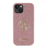 Guess iPhone 15 Skal Fixed Glitter Rosa