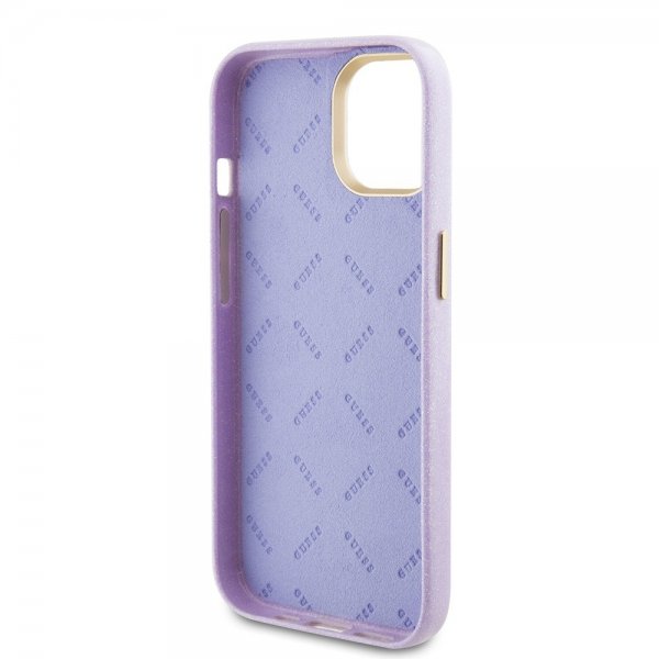 Guess iPhone 15 Skal Full Glitter Wrapped Lilac