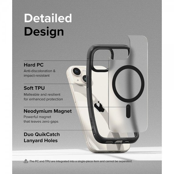 Ringke iPhone 15 Skal Fusion Bold Magnetic Matte Black