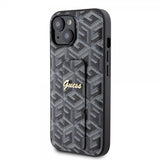 Guess iPhone 15 Skal G Cube Grip Stand Svart