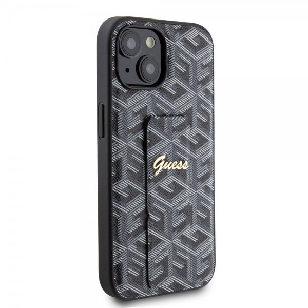 Guess iPhone 15 Skal G Cube Grip Stand Svart