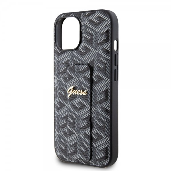 Guess iPhone 15 Skal G Cube Grip Stand Svart