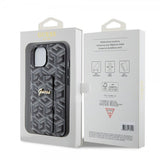Guess iPhone 15 Skal G Cube Grip Stand Svart