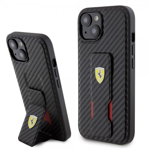 Ferrari iPhone 15 Skal Grip Stand Function Svart
