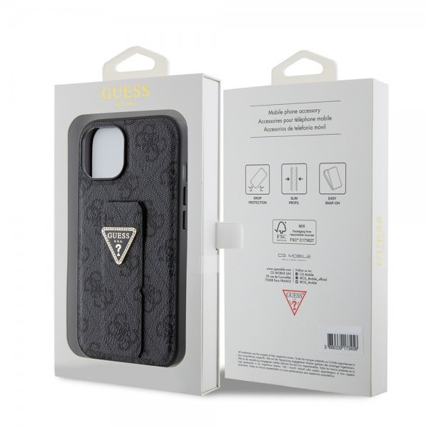 Guess iPhone 15 Skal Grip Stand Function Svart