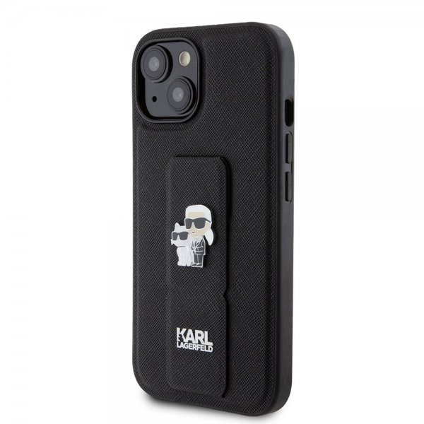 Karl Lagerfeld iPhone 15 Skal Grip Stand Function Svart
